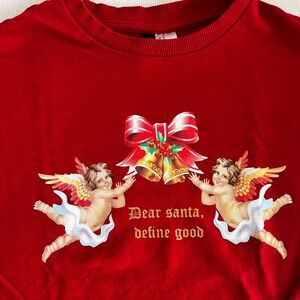 H&M Lightweight Sweatshirt Red with text motif - Size S